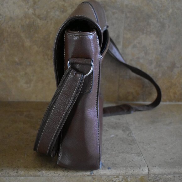 Vintage Leather Bag Laptop Genuine Messenger Men's Briefcase Satchel Brown Bag - Picture 3 of 16